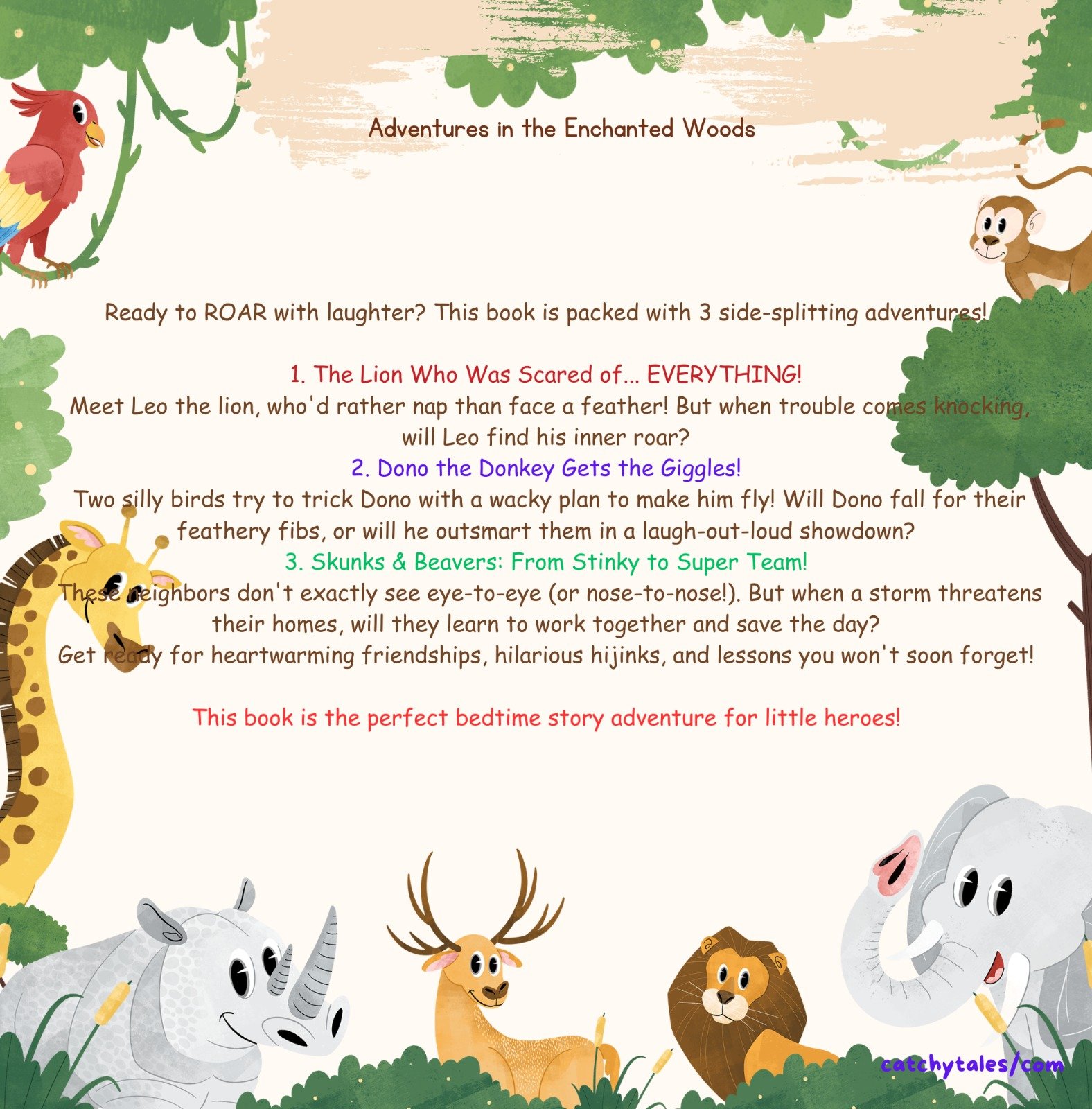 Animals in the Forest Back